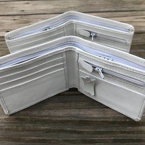 Lot of 2 Wallet White Wallet Quality Leather Bifol